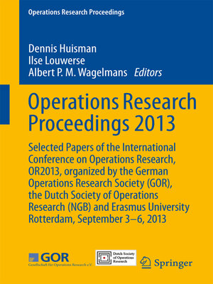 cover image of Operations Research Proceedings 2013